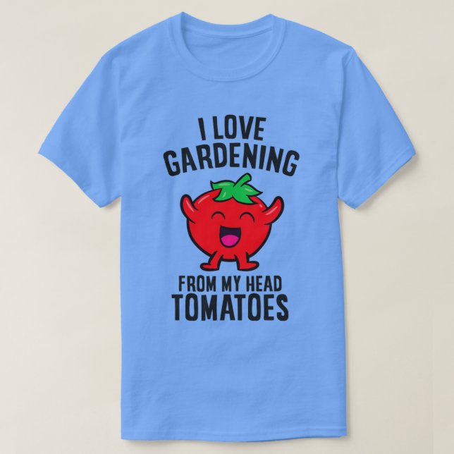 Camiseta Adoro Jardinagem De Tomates De Cabeça (Frente do Design)
