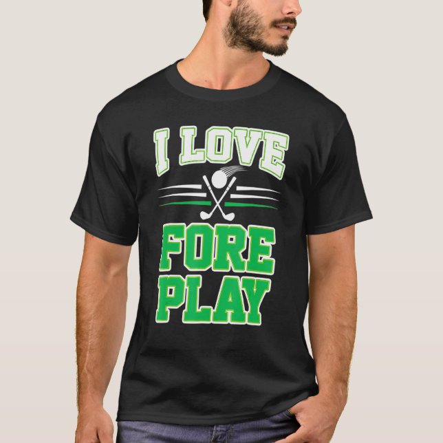 Camiseta Adoro Jogar Golfe Engraçado. (Frente)