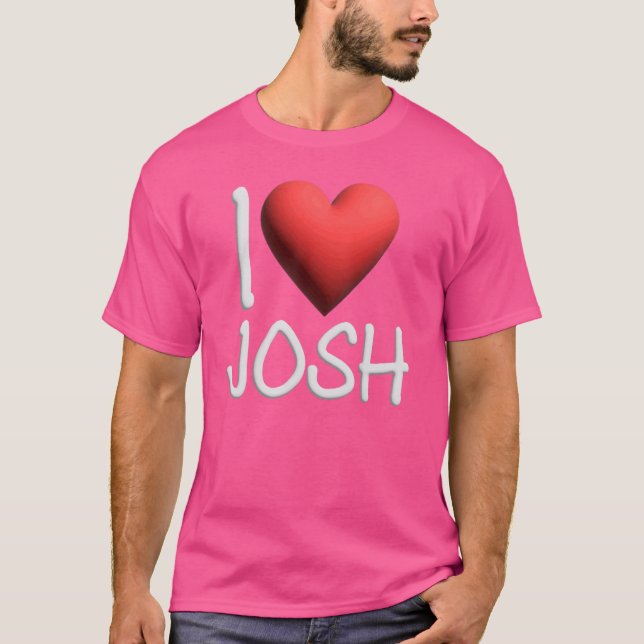 Camiseta Adoro Josh Name Personalizado Men Cara BFF Joshua  (Frente)