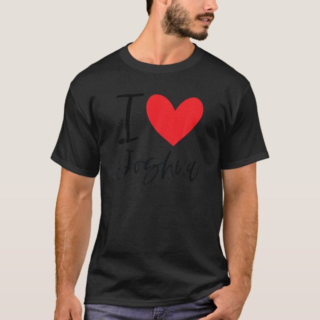 Camiseta Adoro Joshua Name Heart Personalised Men Cara BFF (Frente)