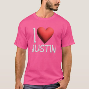 Camiseta Adoro Justin Name Personalised Men Cara Amigo BFF