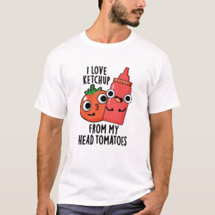 Camiseta Adoro Ketchup Da Minha Cabeça Tomates Comida Pun
