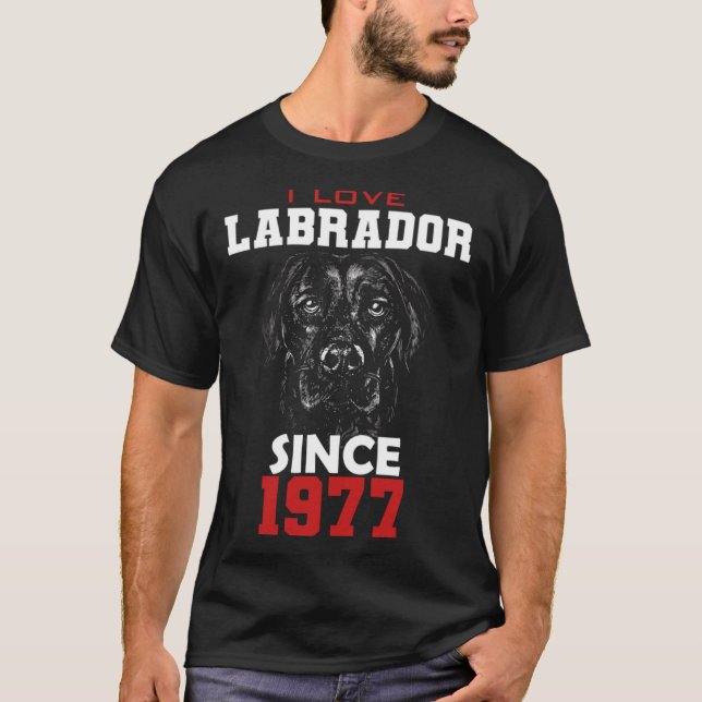 Camiseta Adoro labrador desde 1977 (Frente)