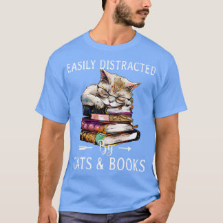 Camiseta Adoro leitura e felinos