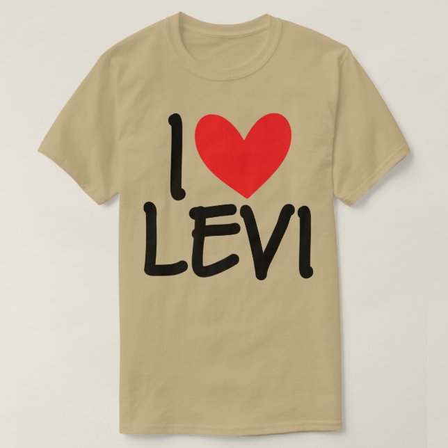 Camiseta Adoro Levi Name Personalizado Men Cara BFF Amigo H (Frente do Design)