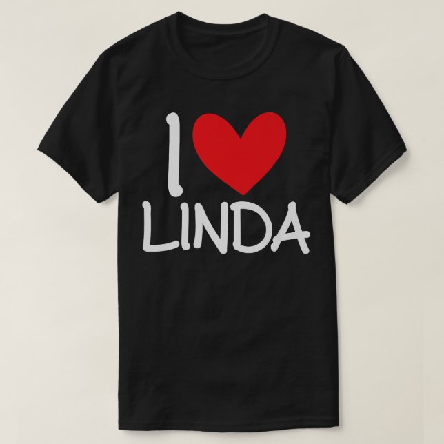 Camiseta Adoro Linda Name Heart Personalised Girl Woman BF (Frente do Design)
