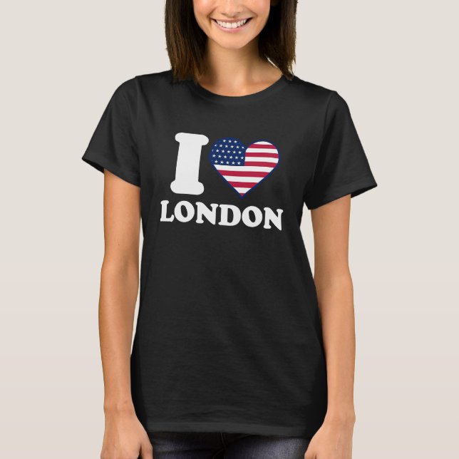 Camiseta Adoro Londres, coração Londres (Frente)