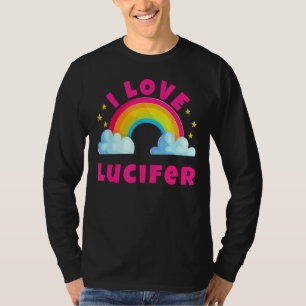 Camiseta Adoro Lúcifer Shirts Sarcástico Rainbow Funny Retr