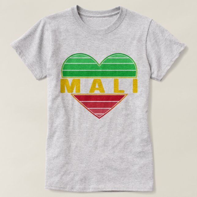 Camiseta Adoro Mali, Coração maliana (Frente do Design)