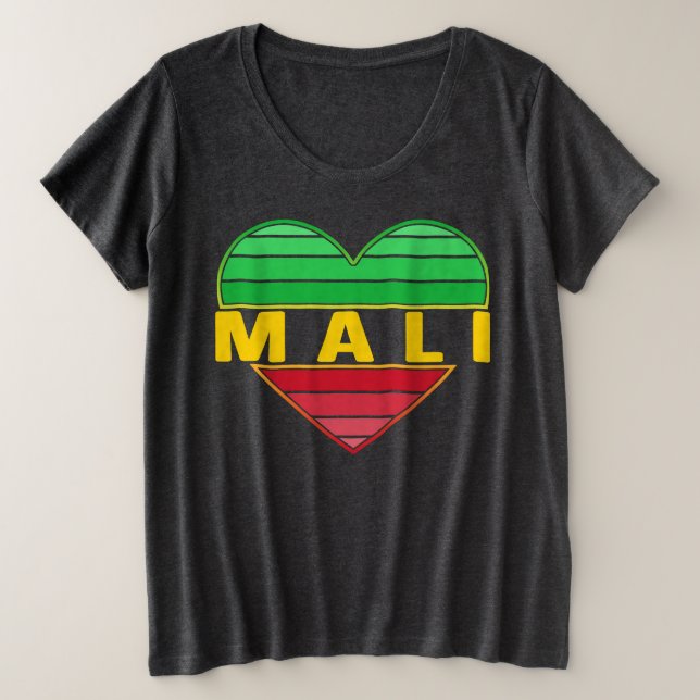 Camiseta Adoro Mali, Coração maliana (Frente do Design)
