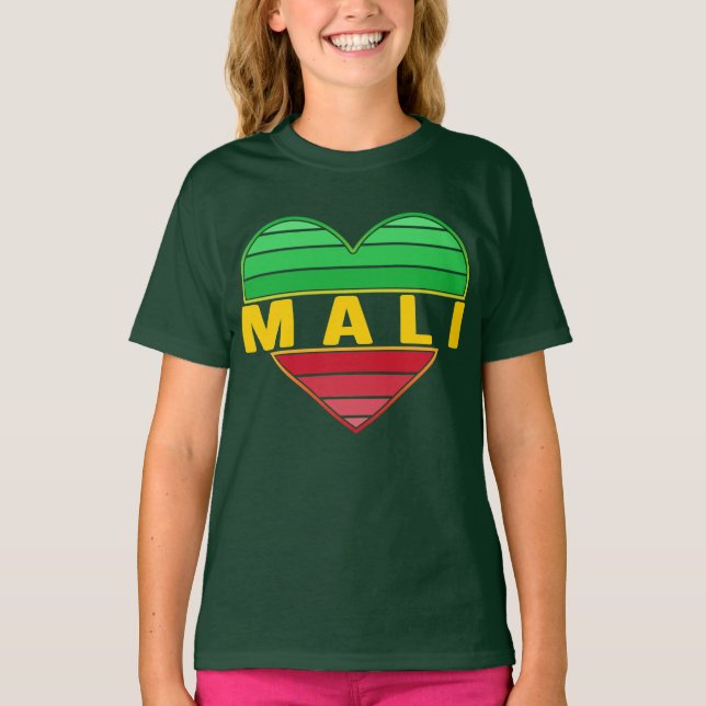 Camiseta Adoro Mali, Coração maliana (Frente)
