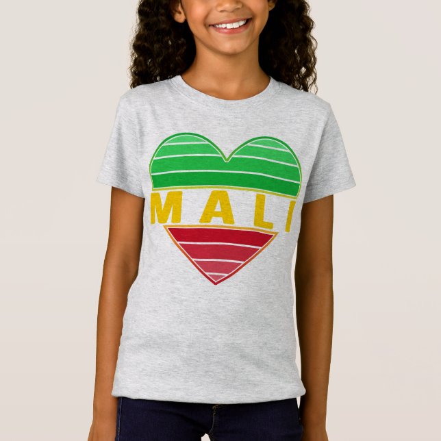 Camiseta Adoro Mali, Coração maliana (Frente)