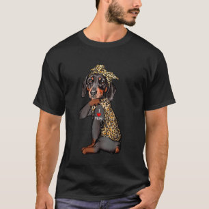 Camiseta Adoro Mamãe Tattoo Engraçado Cão De Dachshund Com