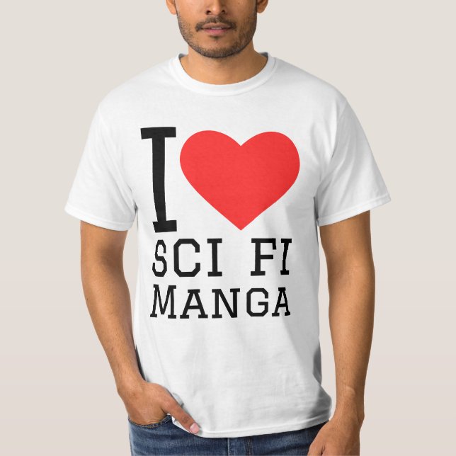 Camiseta Adoro manga de ficção científica (Frente)
