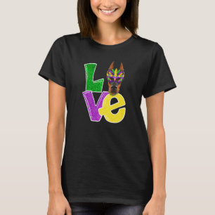 Camiseta Adoro Mardi Gras Costume Doberman Dog Puppy Lover