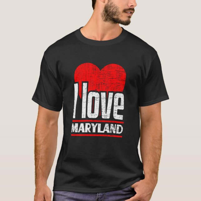 Camiseta Adoro Maryland, melhor estado de residência, corto (Frente)