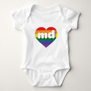 Camiseta Adoro Maryland Rainbow Heart