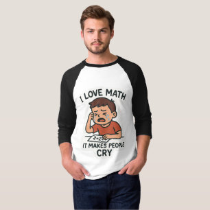 Camiseta Adoro Matemática - Cartoon Sticker Engraçado