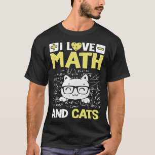 Camiseta Adoro Matemática E Gatos, Dono De Animais De Compa