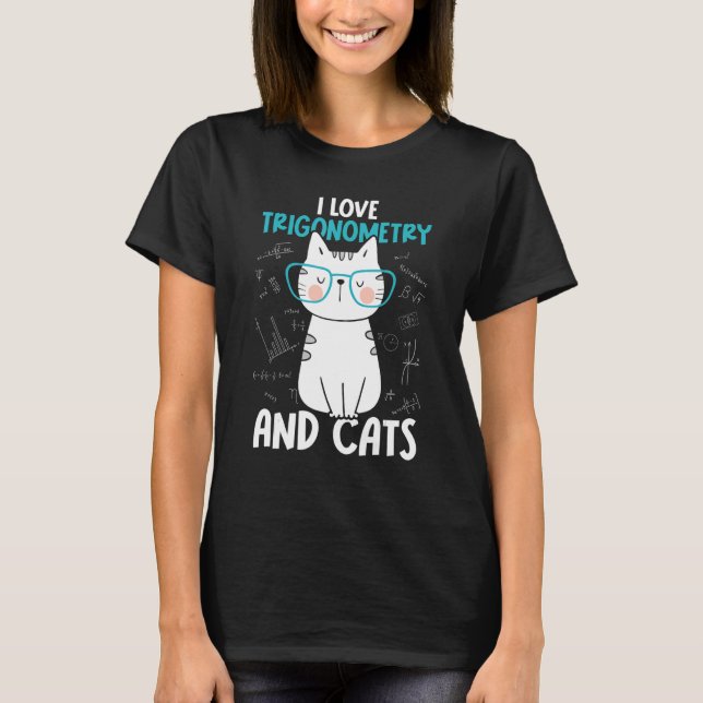 Camiseta Adoro Matemática e Gatos Trigonometria 1 (Frente)