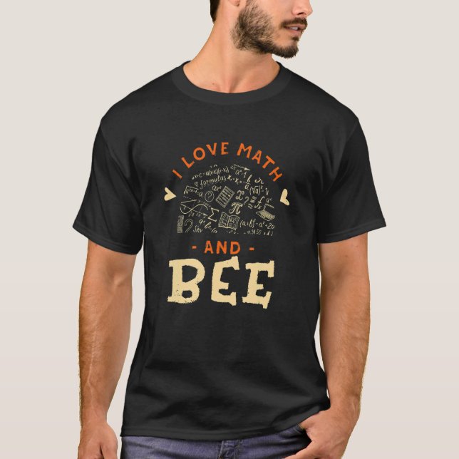 Camiseta Adoro Matemática e Jardinagem de Abelhas (Frente)