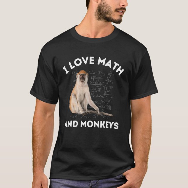 Camiseta Adoro Matemática e Macacos Macacos, Macacos, Sobre (Frente)