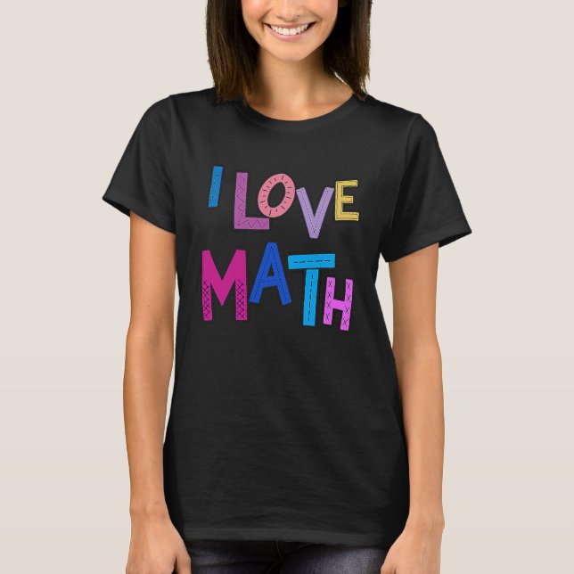 Camiseta Adoro Matemática Engraçada Crianças Mulheres Menin (Frente)