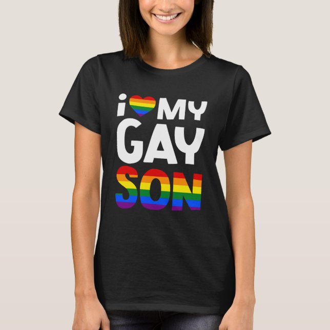 Camiseta Adoro Meu Filho Gay Mãe Família Pai Família LGBTQ  (Frente)