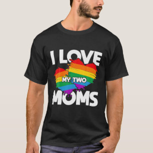 Camiseta Adoro Meu Orgulho LGTBQ de Duas Mães Mês Lésbica