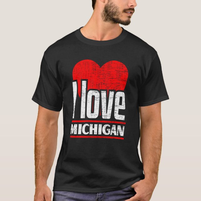 Camiseta Adoro Michigan Best Home State I Heart Michigan (Frente)