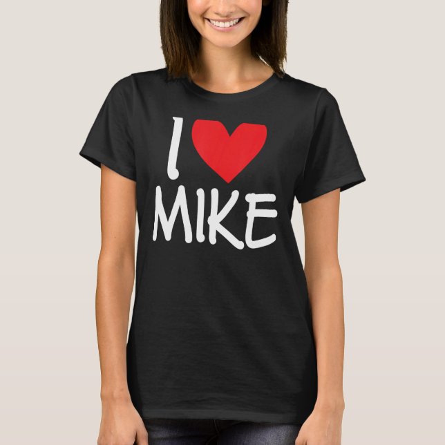 Camiseta Adoro Mike Name Personalizado Men Cara BFF Amigo H (Frente)