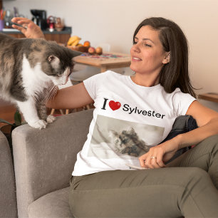 Camiseta Adoro minha foto personalizada do gato