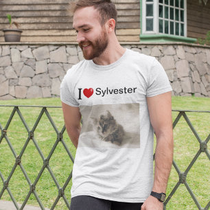 Camiseta Adoro minha foto personalizada do gato