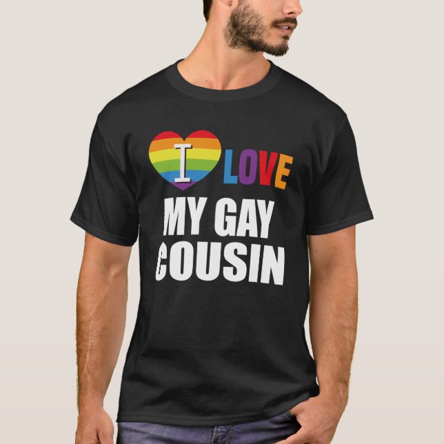 Camiseta Adoro Minha Gay Prima LGBT Gay Lésbica (Frente)
