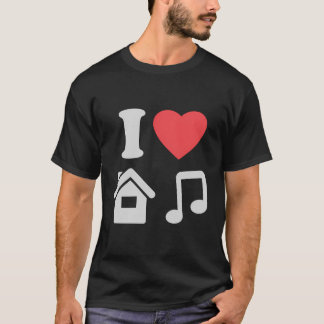 Camiseta Adoro Música House I Heart House Música Engraçada