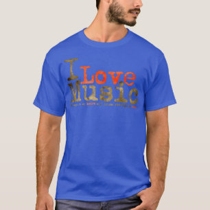 Camiseta Adoro música Que bate no meu coração e bateria atr