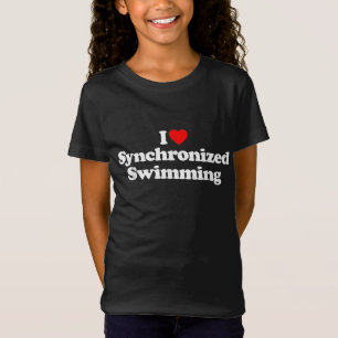 Camiseta Adoro Nadar Sincronizado Coração Souvenir Engra