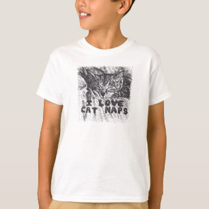 Camiseta Adoro Naps de Gato, gato dormindo