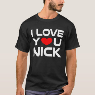 Camiseta Adoro Nick Red Heart para dizer Querida que te amo