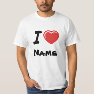 Camiseta Adoro Nome Personalizado do Coração