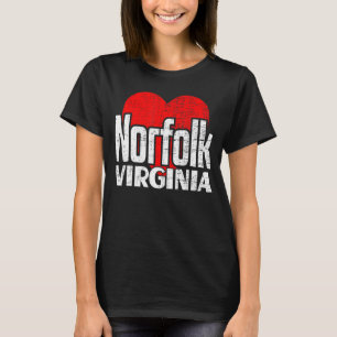 Camiseta Adoro Norfolk Virginia Retro Big Heart Norfolk Va