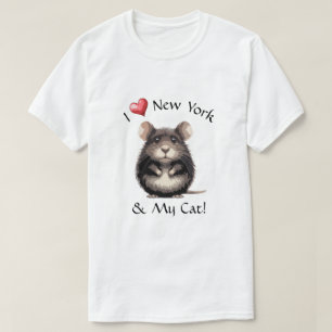 Camiseta Adoro Nova York e meu gato