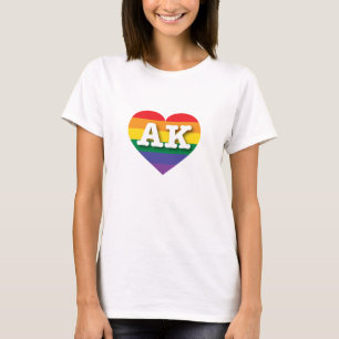 Camiseta Adoro o Alaska Rainbow Heart
