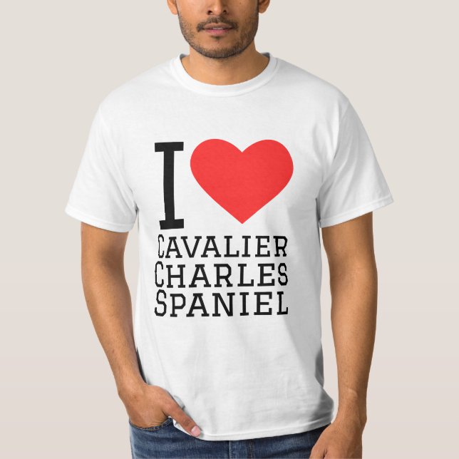 Camiseta Adoro o cavaleiro Charles Spaniel (Frente)