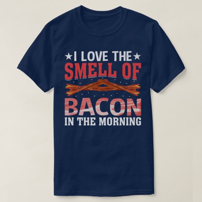 Camiseta Adoro o Cheiro de Bacon na Carne Porco da Manhã (Frente do Design)
