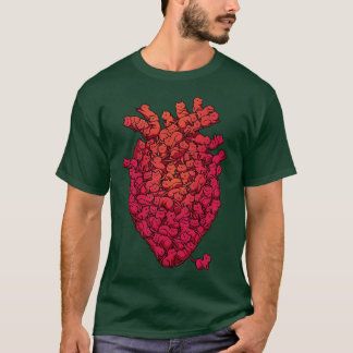 Camiseta Adoro o Coração de Gato Viva Magenta por Tobe Fons