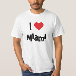 Camiseta Adoro o Coração Vermelho de Miami