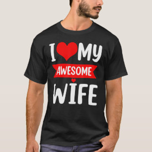 Camiseta Adoro O Dia de os namorados Vermelho Da Minha Espo