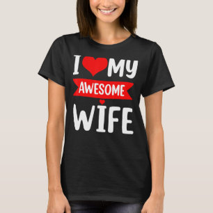 Camiseta Adoro O Dia de os namorados Vermelho Da Minha Espo