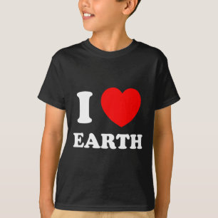 Camiseta Adoro o Dia Mundial da Terra do Coração